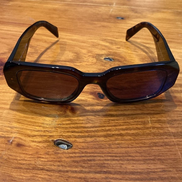 New! PRADA Tortoise & Brown Eyewear Sculto Reo Logo Sunglasses - Picture 12 of 16